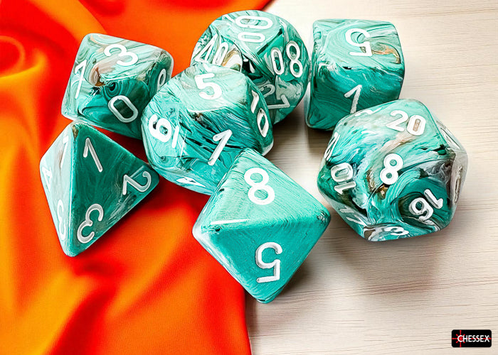 Marble Mega-hedral Oxi-Copper/white 7-Die Set
