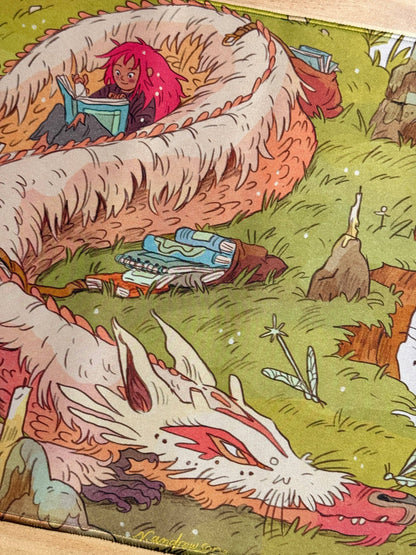 Book Dragon ~ Thought Bubble poster Desk-Mat /Playmat