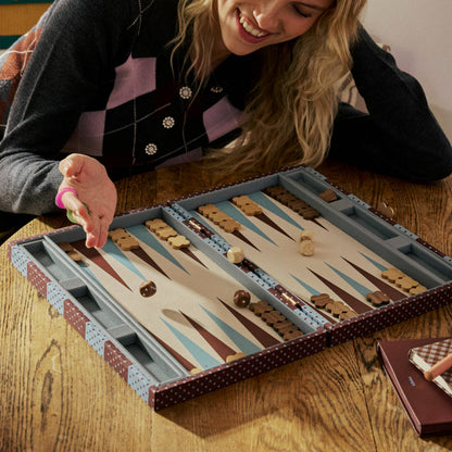 Backgammon Game Set - Polka Patchwork