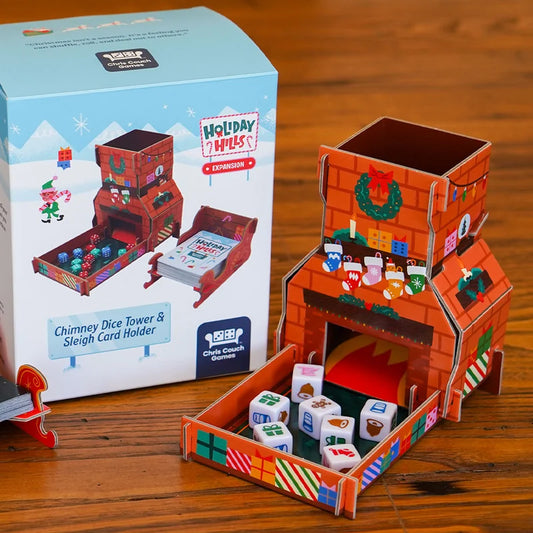 Chimney Dice Tower & Sleigh Card Holder