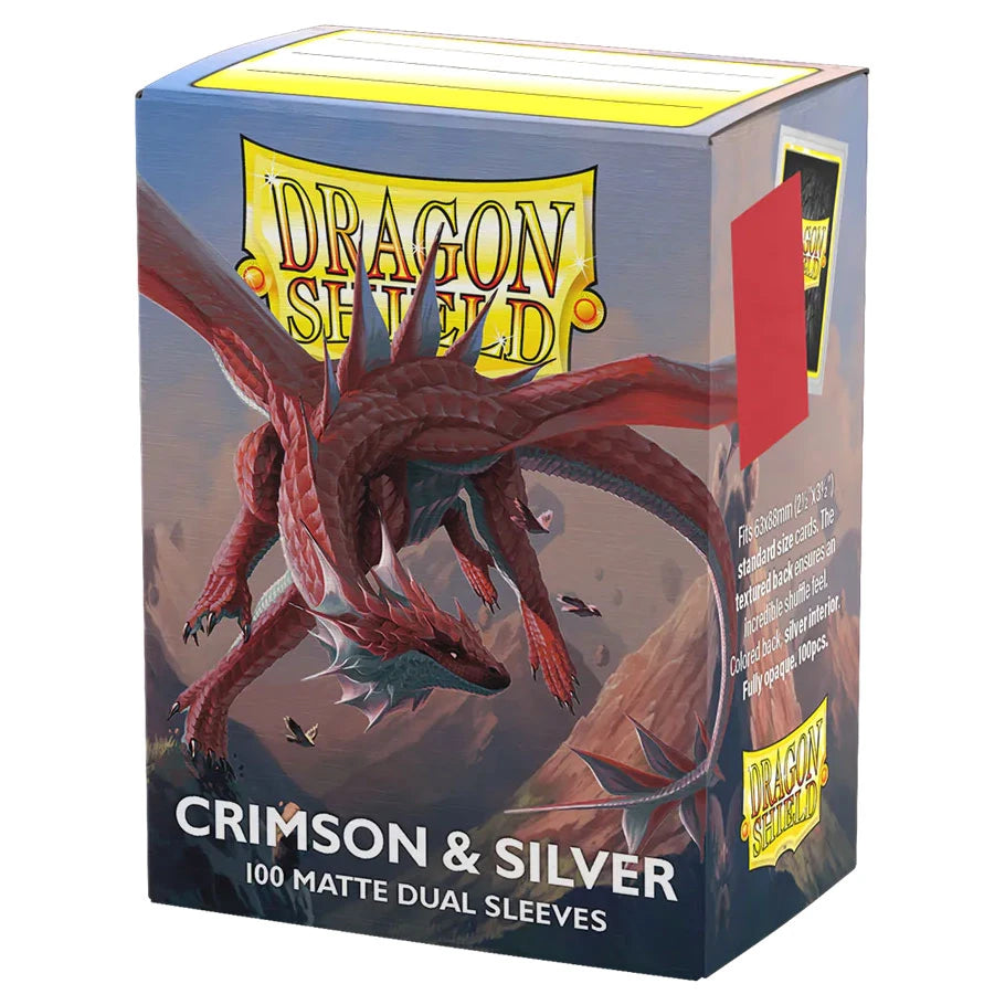 Dragon Shield: Deck Protector: Dual Matte: Crimson & Silver (100)