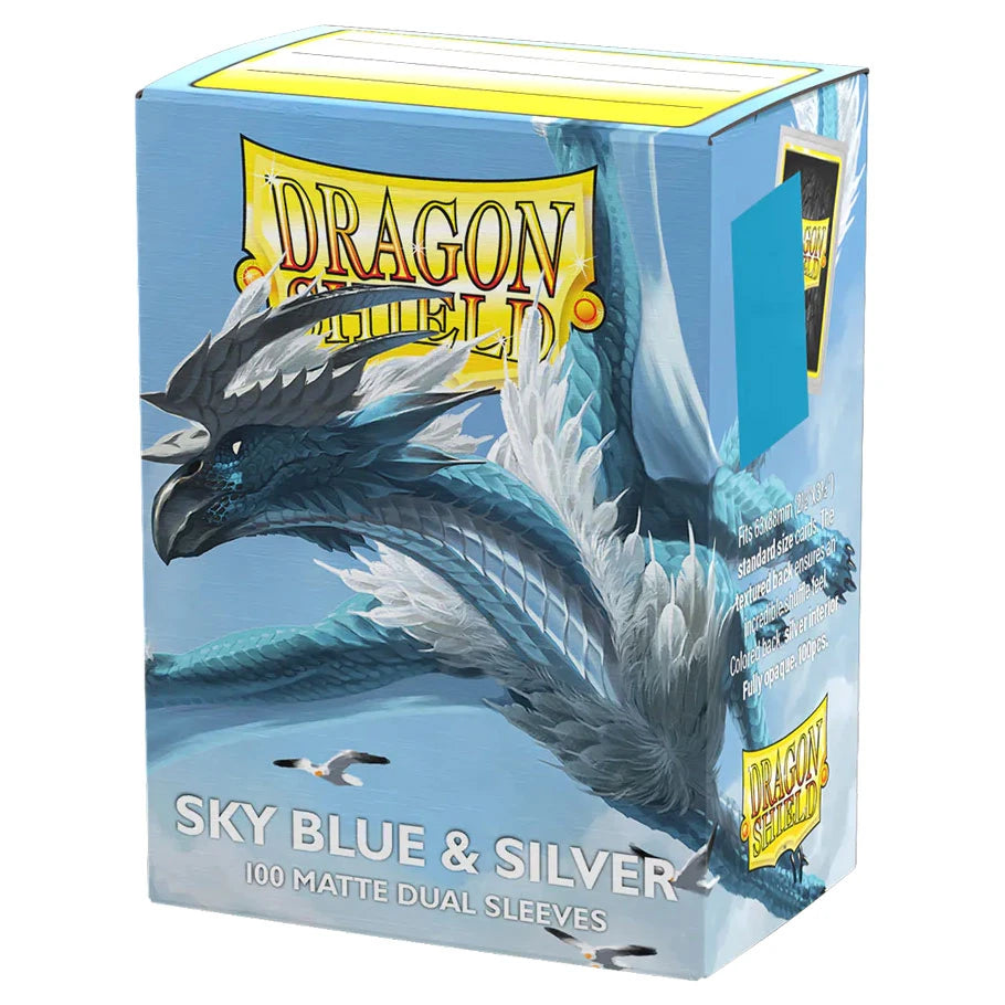 Dragon Shield: Deck Protector: Dual Matte: Sky Blue & Silver (100)