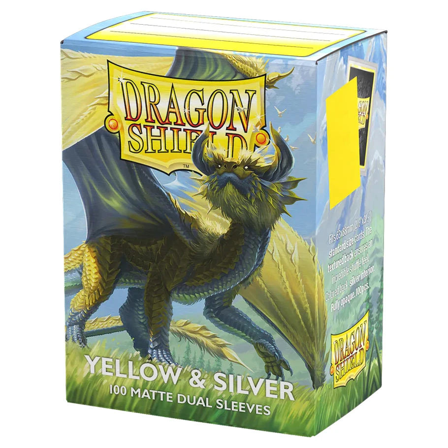 Dragon Shield: Deck Protector: Dual Matte: Yellow & Silver (100)
