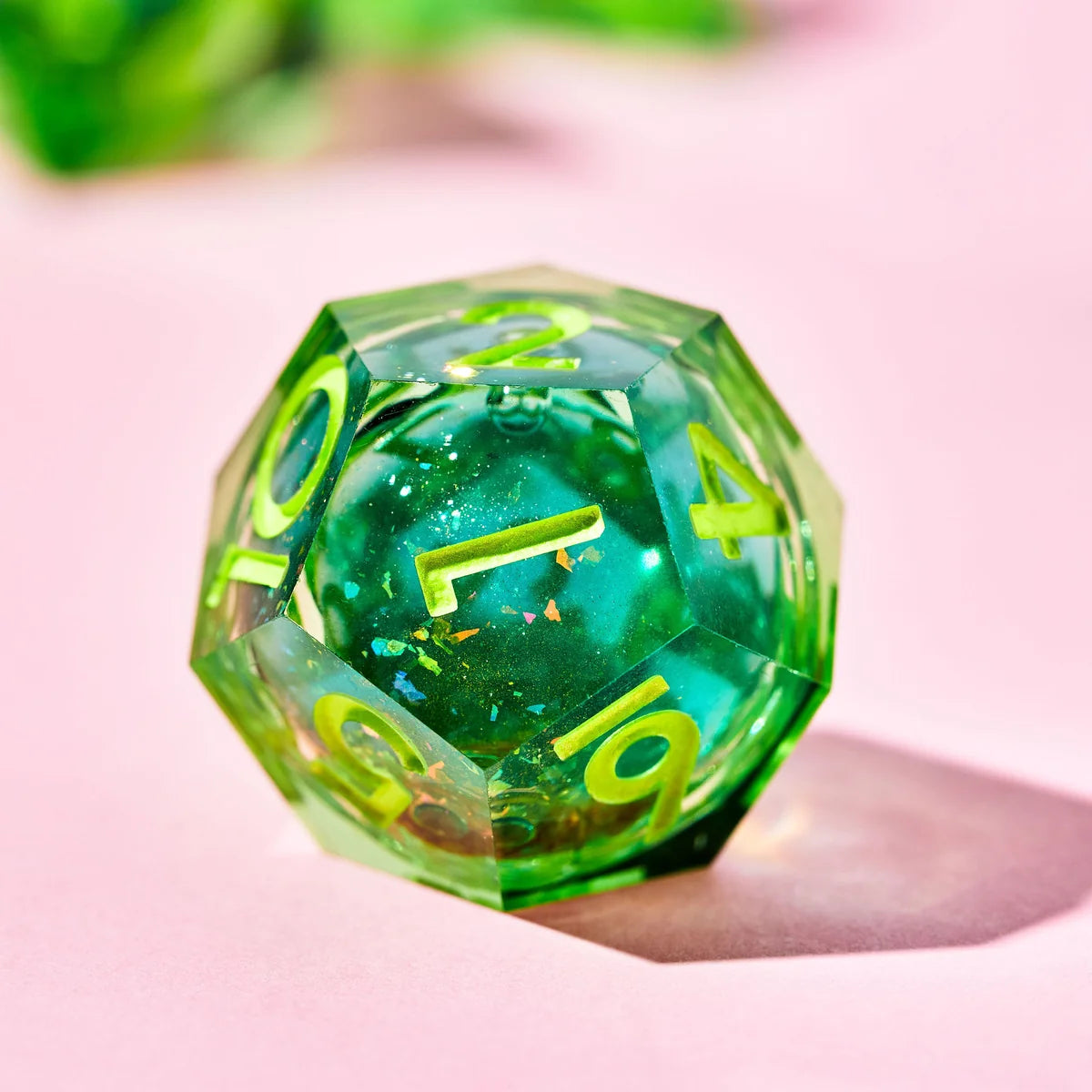 Green Gamer Juice 7-Piece Liquid Core Dice Set