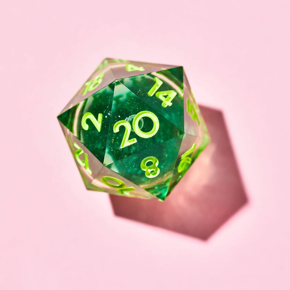 Green Gamer Juice 7-Piece Liquid Core Dice Set