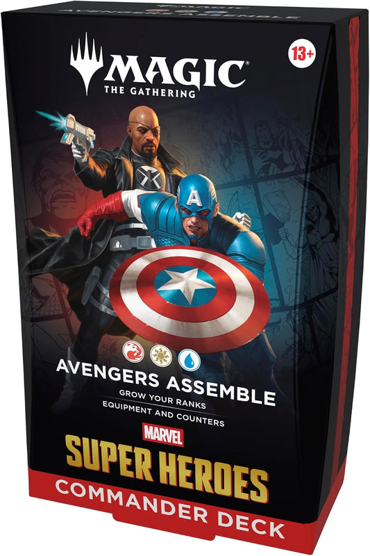 Magic: The Gathering | Marvel Super Heroes Commander Deck - Avengers Assemble (100-Card Deck + Accessories)