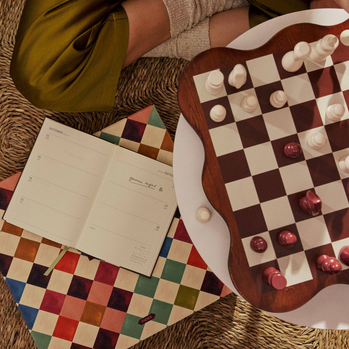 Wooden Chess Set - Midnight Mosaic