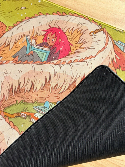 Book Dragon ~ Thought Bubble poster Desk-Mat /Playmat